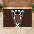New Zealand Whakairo Rubber Doormat Tiki Maori Carving Taniko Motifs