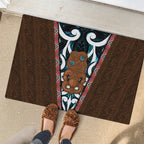New Zealand Whakairo Rubber Doormat Tiki Maori Carving Taniko Motifs