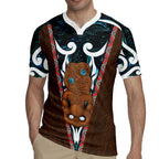 New Zealand Whakairo Rugby Jersey Tiki Maori Carving Taniko Motifs