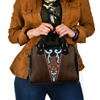 New Zealand Whakairo Shoulder Handbag Tiki Maori Carving Taniko Motifs