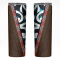 New Zealand Whakairo Skinny Tumbler Tiki Maori Carving Taniko Motifs