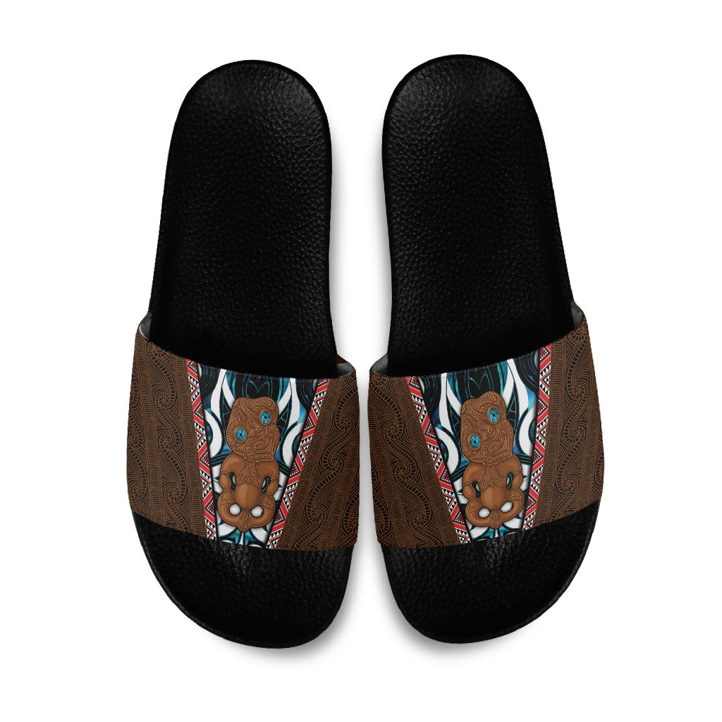 New Zealand Whakairo Slide Sandals Tiki Maori Carving Taniko Motifs