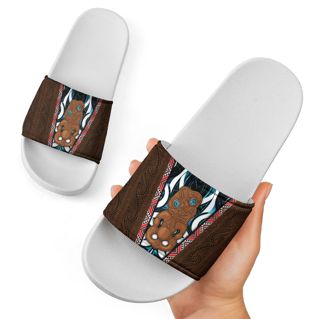 New Zealand Whakairo Slide Sandals Tiki Maori Carving Taniko Motifs