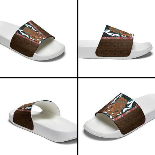 New Zealand Whakairo Slide Sandals Tiki Maori Carving Taniko Motifs
