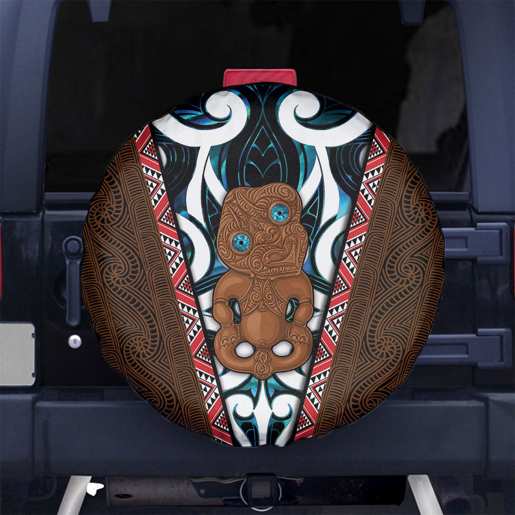 New Zealand Whakairo Spare Tire Cover Tiki Maori Carving Taniko Motifs