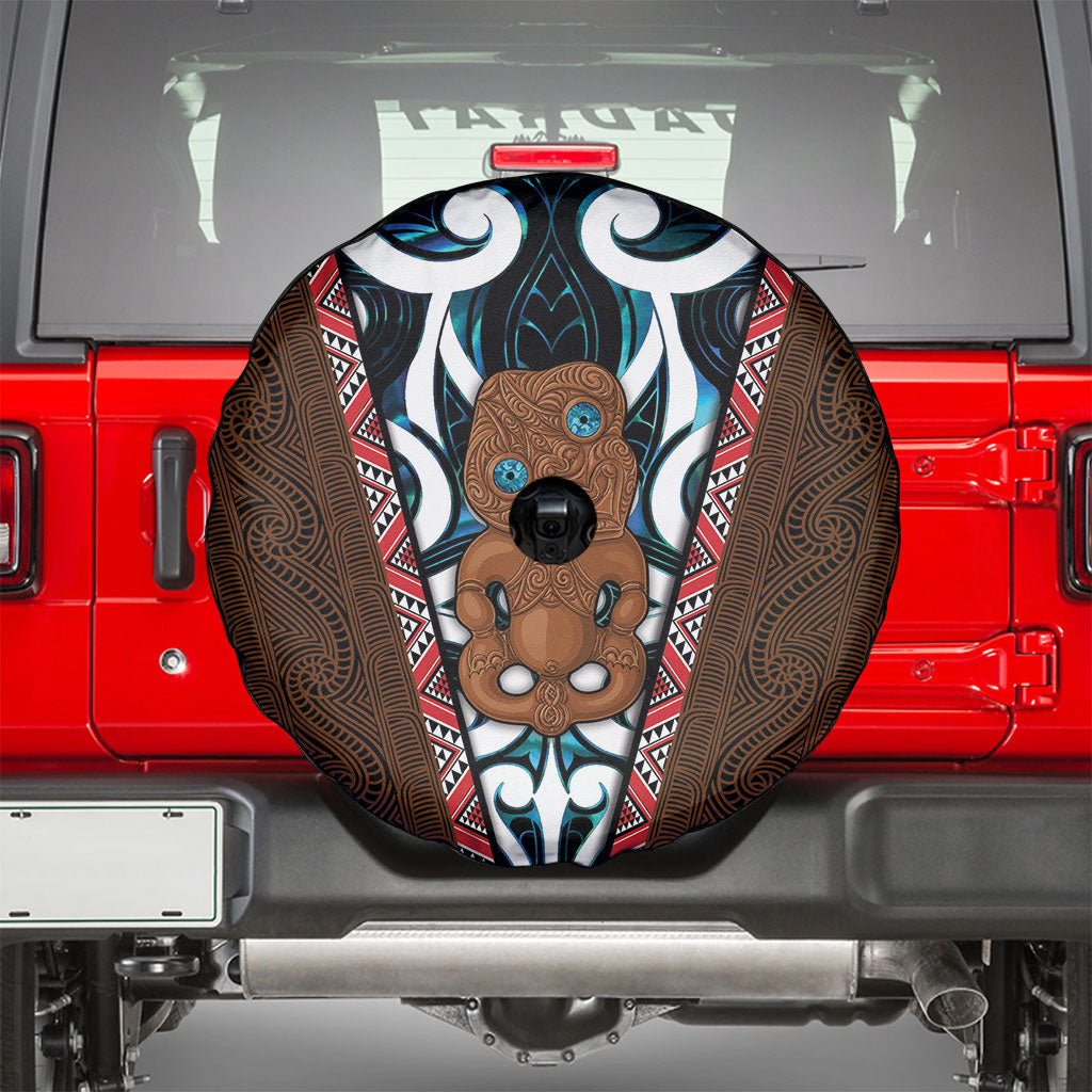 New Zealand Whakairo Spare Tire Cover Tiki Maori Carving Taniko Motifs