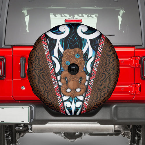 New Zealand Whakairo Spare Tire Cover Tiki Maori Carving Taniko Motifs