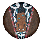 New Zealand Whakairo Spare Tire Cover Tiki Maori Carving Taniko Motifs