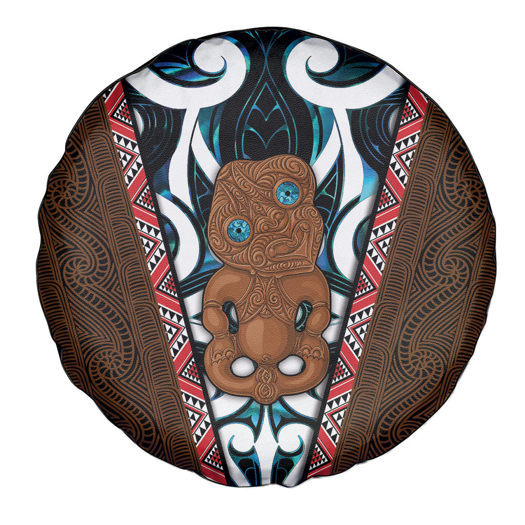 New Zealand Whakairo Spare Tire Cover Tiki Maori Carving Taniko Motifs