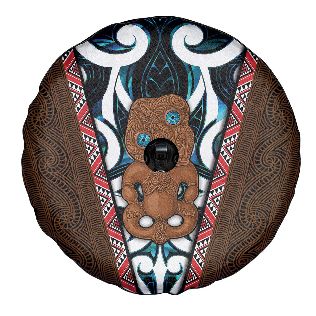 New Zealand Whakairo Spare Tire Cover Tiki Maori Carving Taniko Motifs
