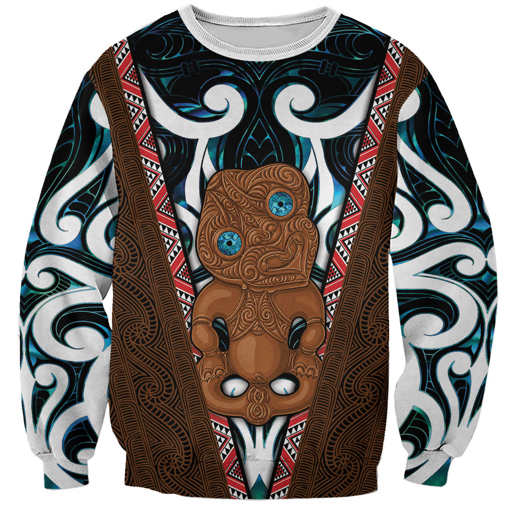 New Zealand Whakairo Sweatshirt Tiki Maori Carving Taniko Motifs