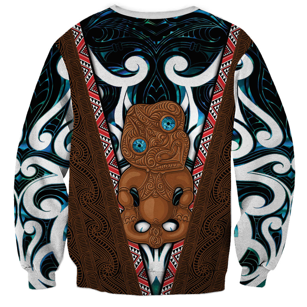 New Zealand Whakairo Sweatshirt Tiki Maori Carving Taniko Motifs