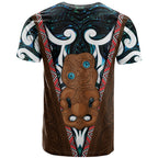 New Zealand Whakairo T Shirt Tiki Maori Carving Taniko Motifs