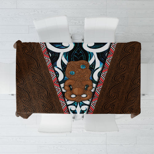 New Zealand Whakairo Tablecloth Tiki Maori Carving Taniko Motifs