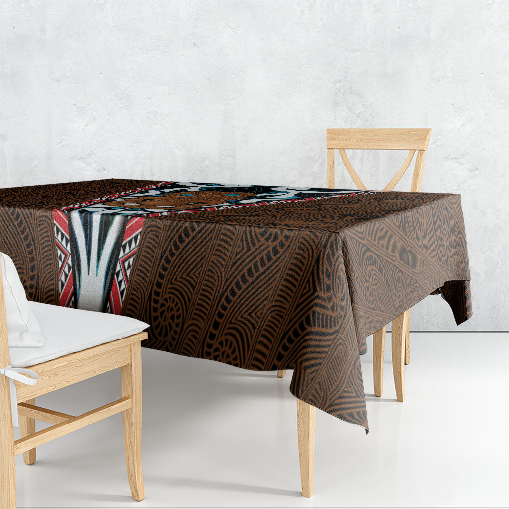 New Zealand Whakairo Tablecloth Tiki Maori Carving Taniko Motifs