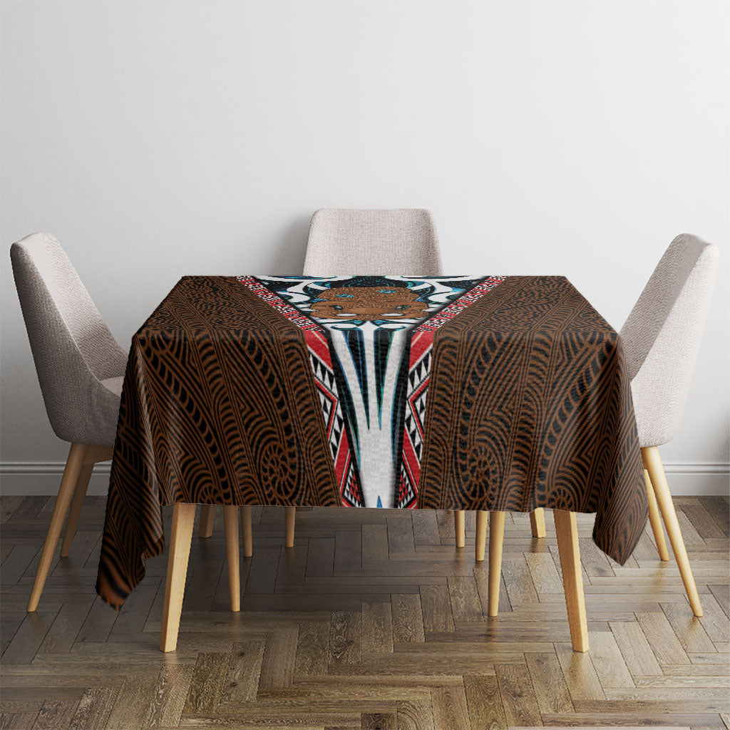 New Zealand Whakairo Tablecloth Tiki Maori Carving Taniko Motifs