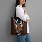 New Zealand Whakairo Tote Bag Tiki Maori Carving Taniko Motifs