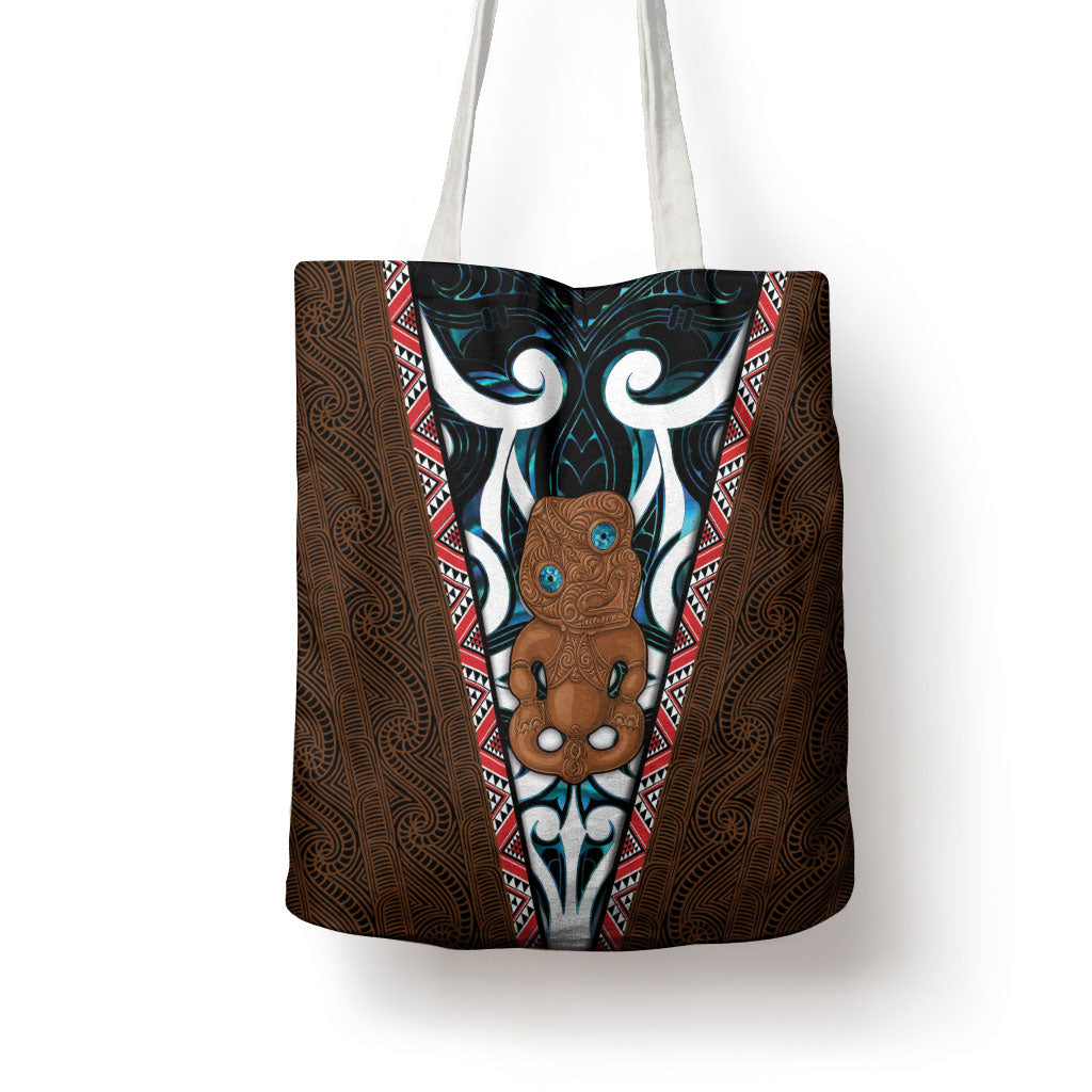 New Zealand Whakairo Tote Bag Tiki Maori Carving Taniko Motifs