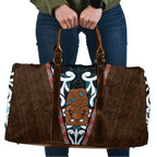New Zealand Whakairo Travel Bag Tiki Maori Carving Taniko Motifs