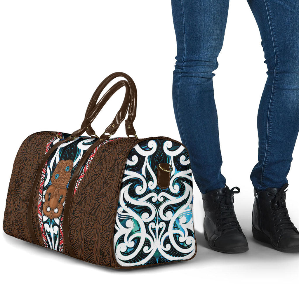 New Zealand Whakairo Travel Bag Tiki Maori Carving Taniko Motifs