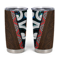 New Zealand Whakairo Tumbler Cup Tiki Maori Carving Taniko Motifs