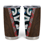 New Zealand Whakairo Tumbler Cup Tiki Maori Carving Taniko Motifs