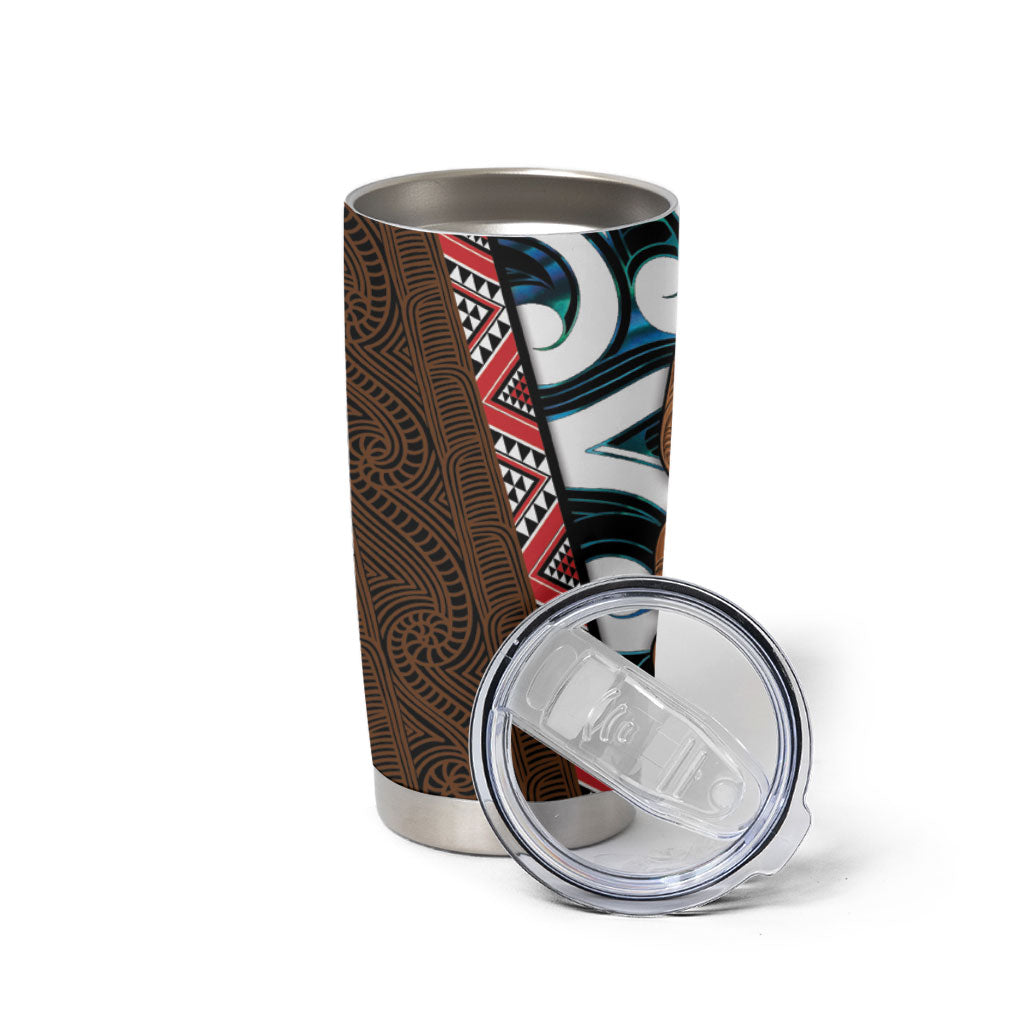 New Zealand Whakairo Tumbler Cup Tiki Maori Carving Taniko Motifs