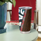 New Zealand Whakairo Tumbler Cup Tiki Maori Carving Taniko Motifs