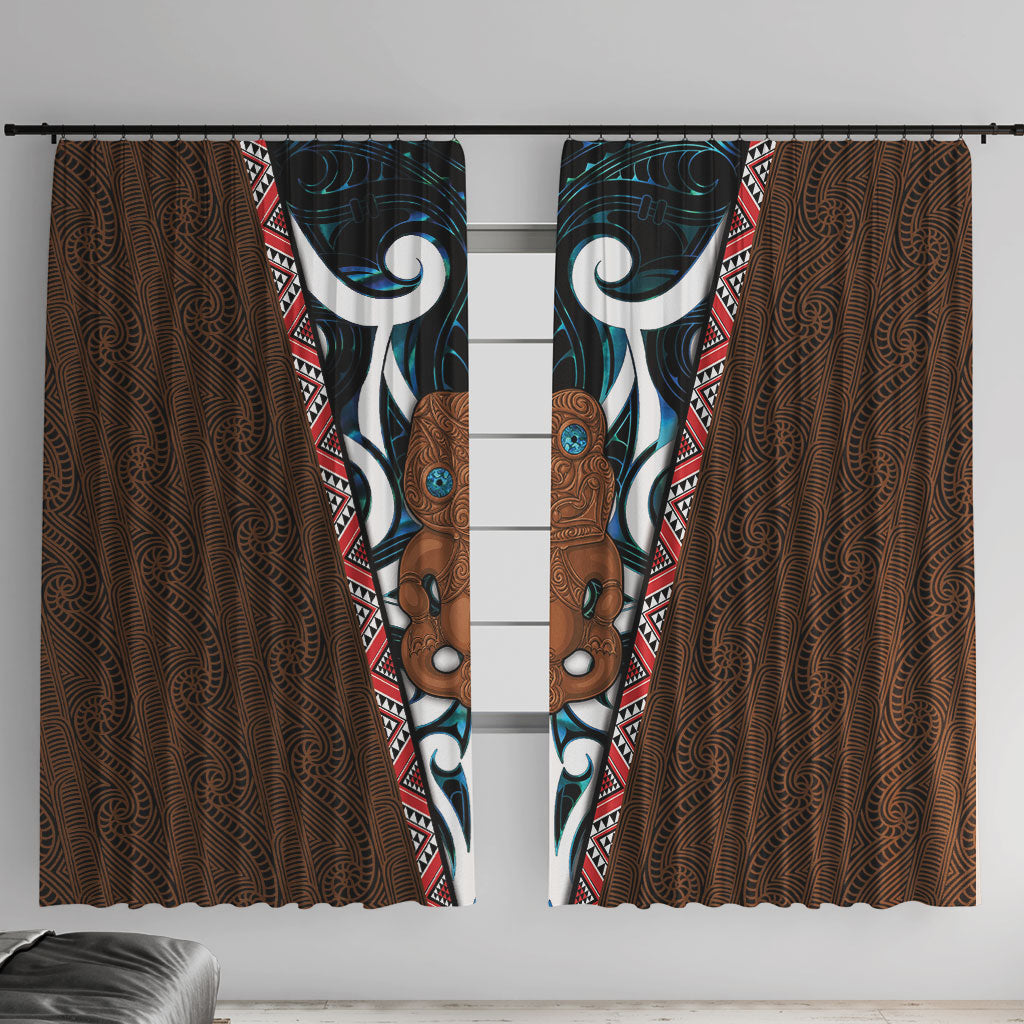 New Zealand Whakairo Window Curtain Tiki Maori Carving Taniko Motifs