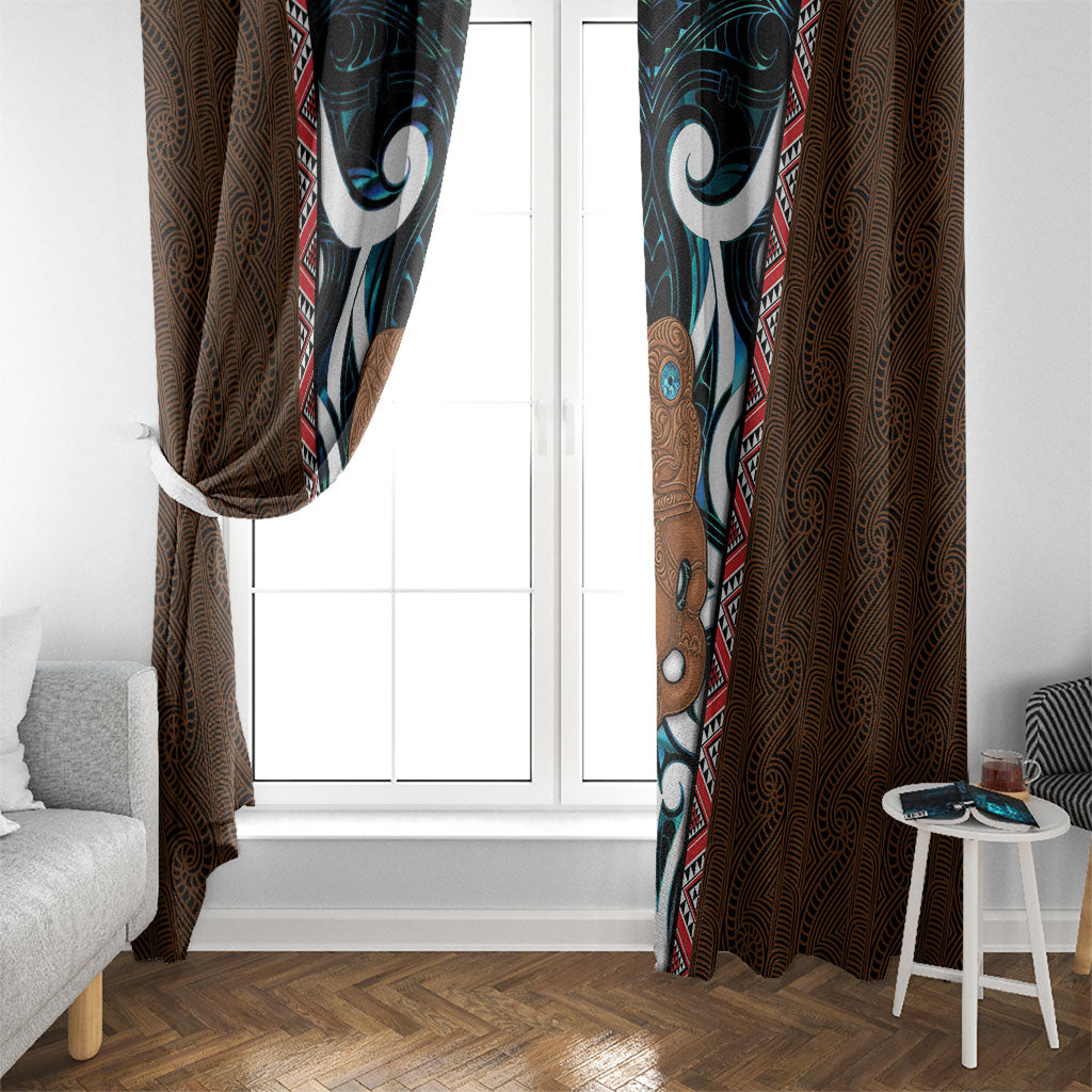 New Zealand Whakairo Window Curtain Tiki Maori Carving Taniko Motifs