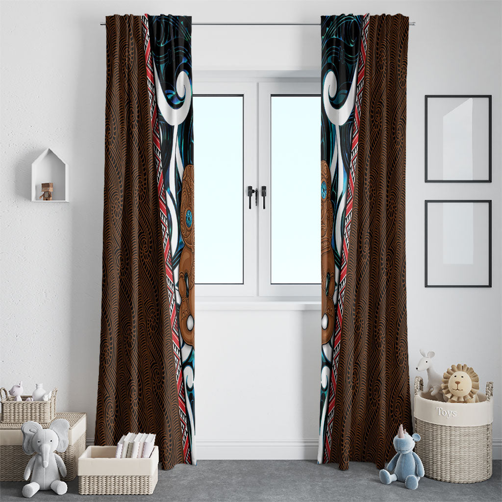New Zealand Whakairo Window Curtain Tiki Maori Carving Taniko Motifs