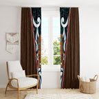 New Zealand Whakairo Window Curtain Tiki Maori Carving Taniko Motifs