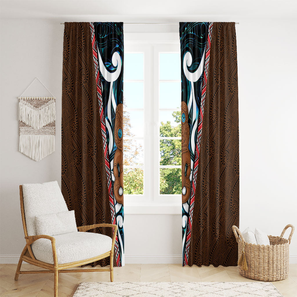 New Zealand Whakairo Window Curtain Tiki Maori Carving Taniko Motifs