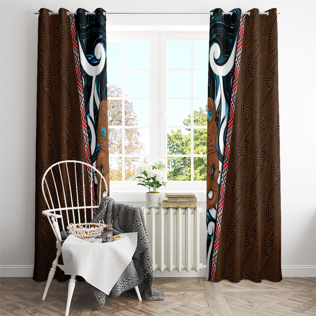 New Zealand Whakairo Window Curtain Tiki Maori Carving Taniko Motifs