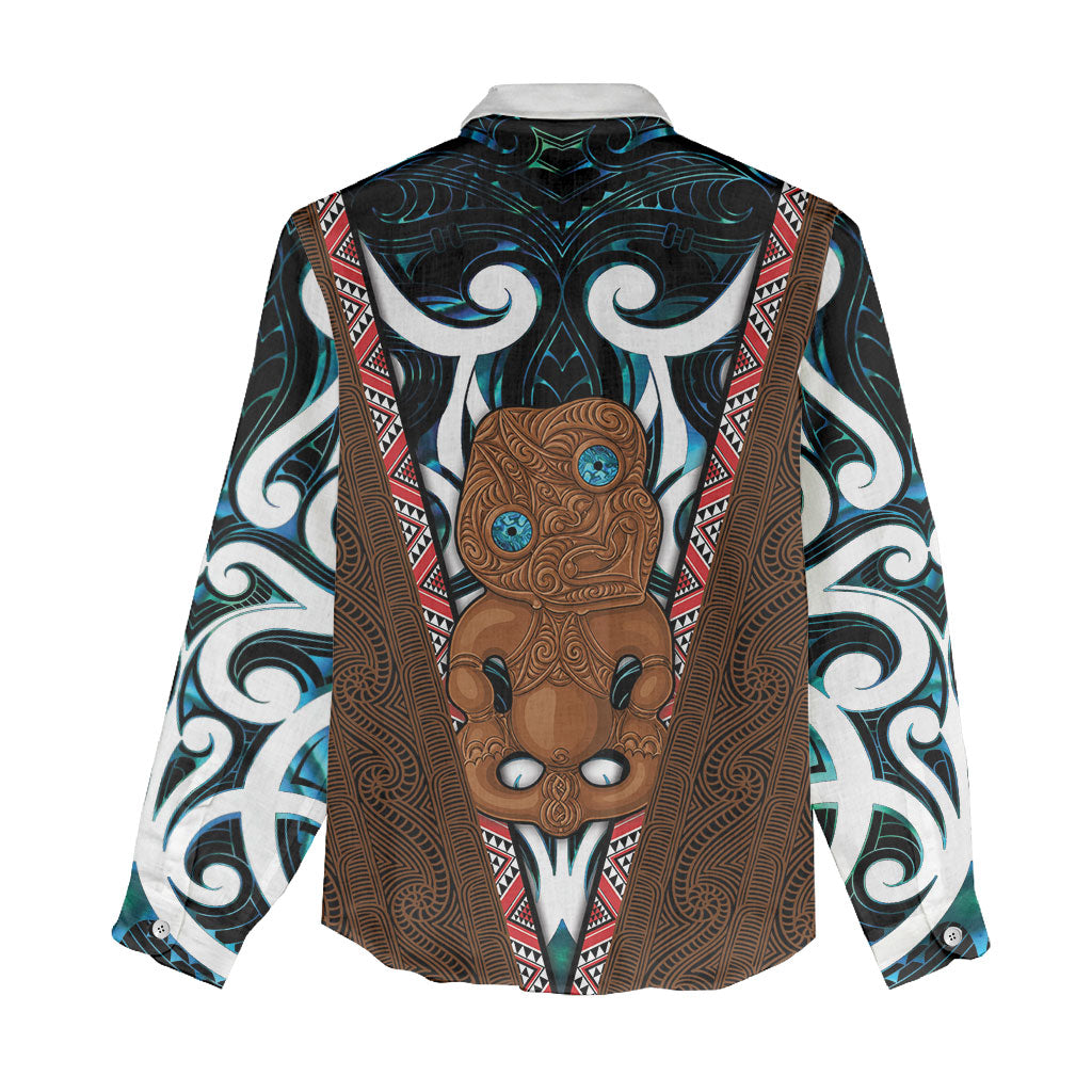 New Zealand Whakairo Women Casual Shirt Tiki Maori Carving Taniko Motifs