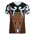 New Zealand Whakairo Women V-Neck T-Shirt Tiki Maori Carving Taniko Motifs