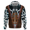 New Zealand Whakairo Zip Hoodie Tiki Maori Carving Taniko Motifs