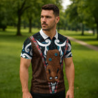 New Zealand Whakairo Zipper Polo Shirt Tiki Maori Carving Taniko Motifs