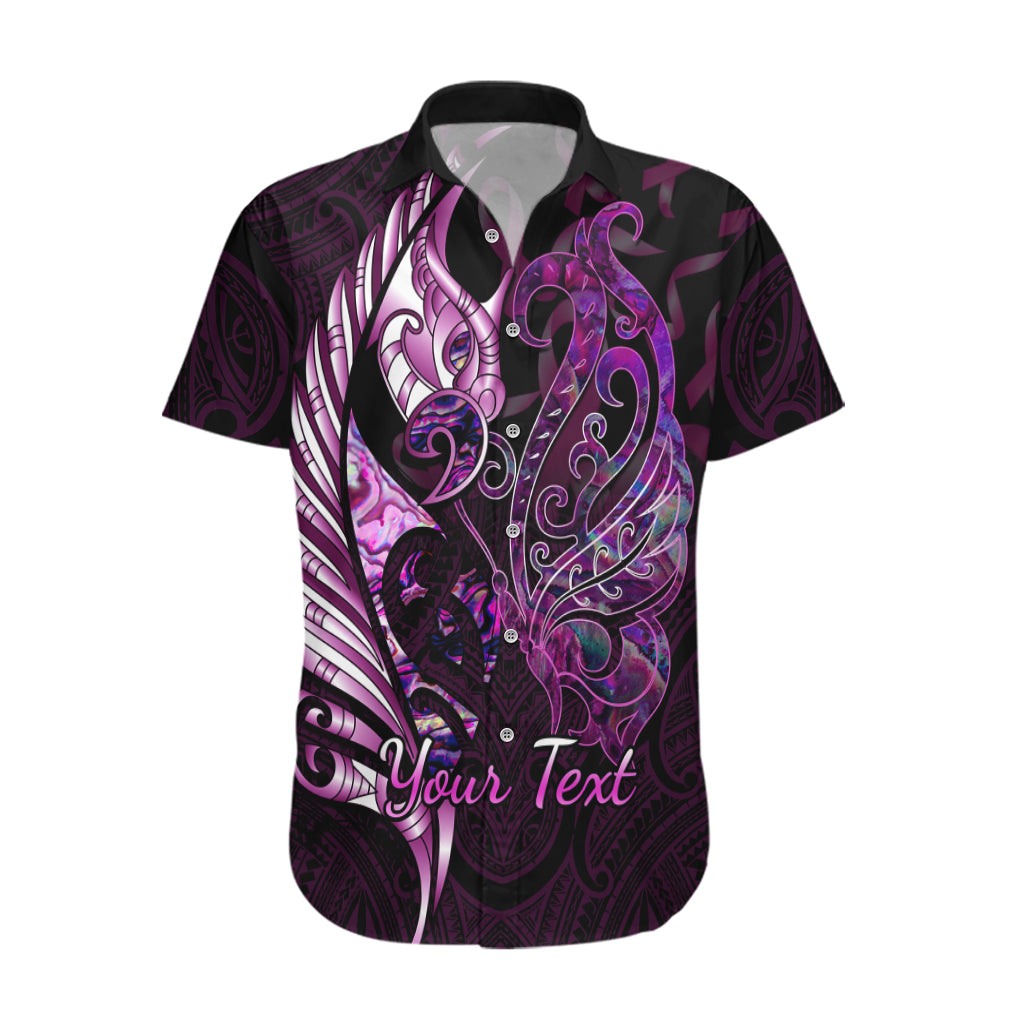 personalised-new-zealand-breast-cancer-hawaiian-shirt-fight-like-a-girl-pink-manaia-fern-with-paua-shell