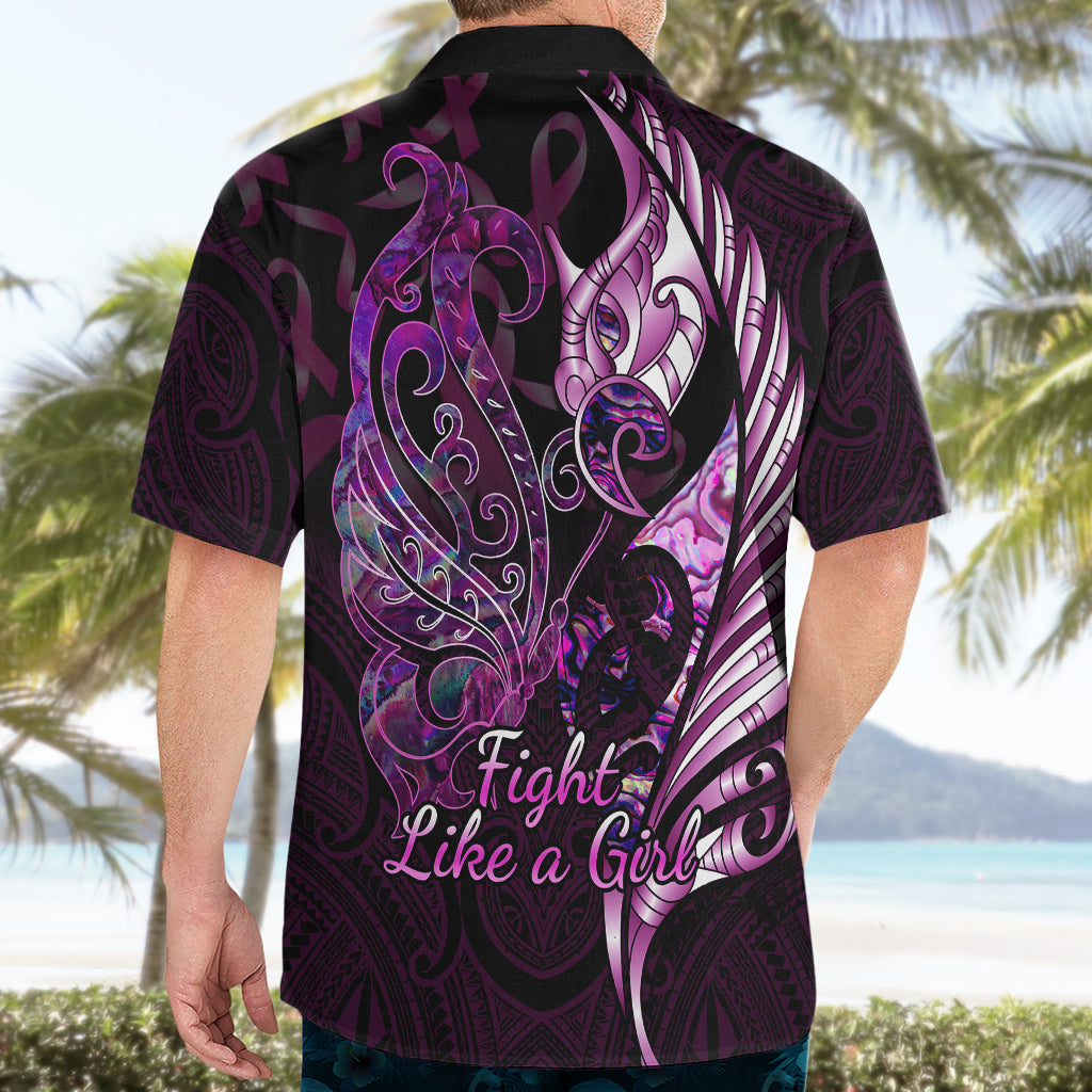 personalised-new-zealand-breast-cancer-hawaiian-shirt-fight-like-a-girl-pink-manaia-fern-with-paua-shell