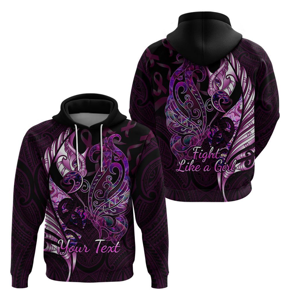 personalised-new-zealand-breast-cancer-hoodie-fight-like-a-girl-pink-manaia-fern-with-paua-shell