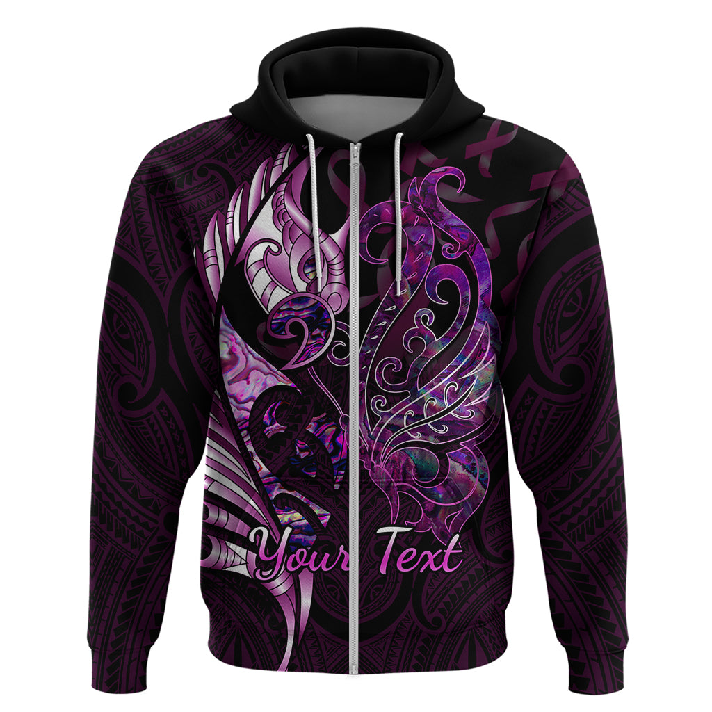 personalised-new-zealand-breast-cancer-hoodie-fight-like-a-girl-pink-manaia-fern-with-paua-shell