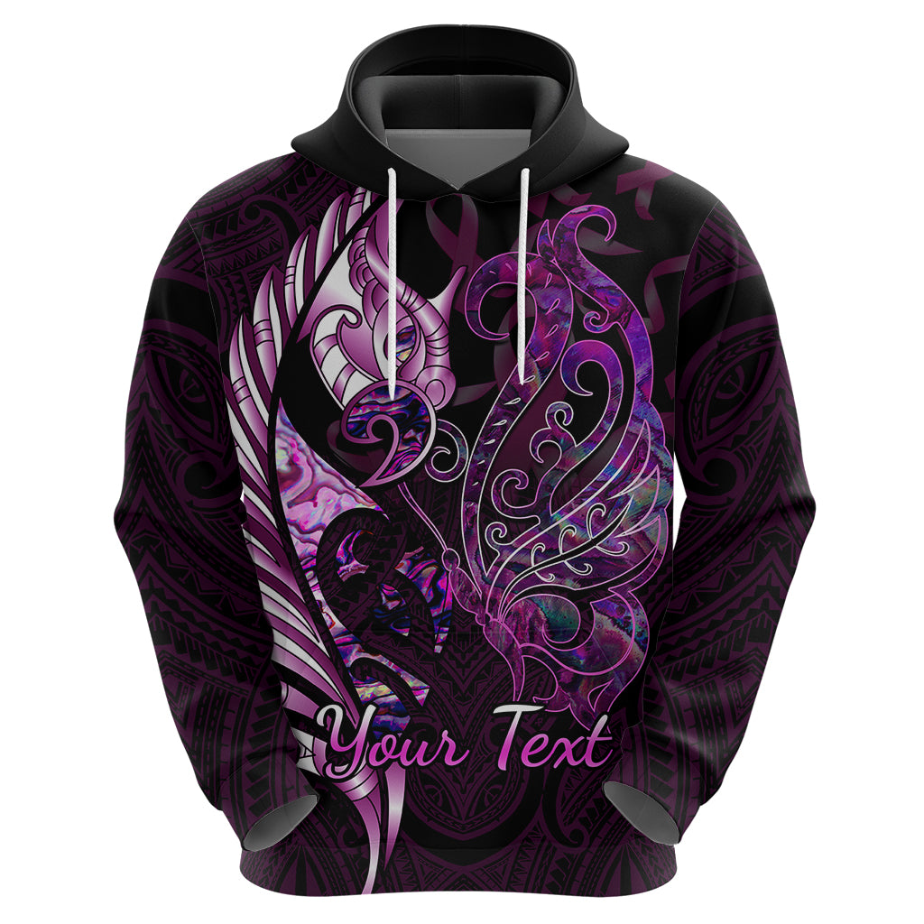 personalised-new-zealand-breast-cancer-hoodie-fight-like-a-girl-pink-manaia-fern-with-paua-shell