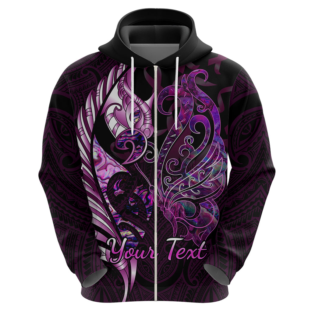 personalised-new-zealand-breast-cancer-hoodie-fight-like-a-girl-pink-manaia-fern-with-paua-shell