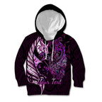personalised-new-zealand-breast-cancer-kid-hoodie-fight-like-a-girl-pink-manaia-fern-with-paua-shell