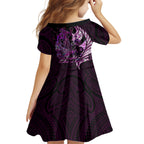 personalised-new-zealand-breast-cancer-kid-short-sleeve-dress-fight-like-a-girl-pink-manaia-fern-with-paua-shell