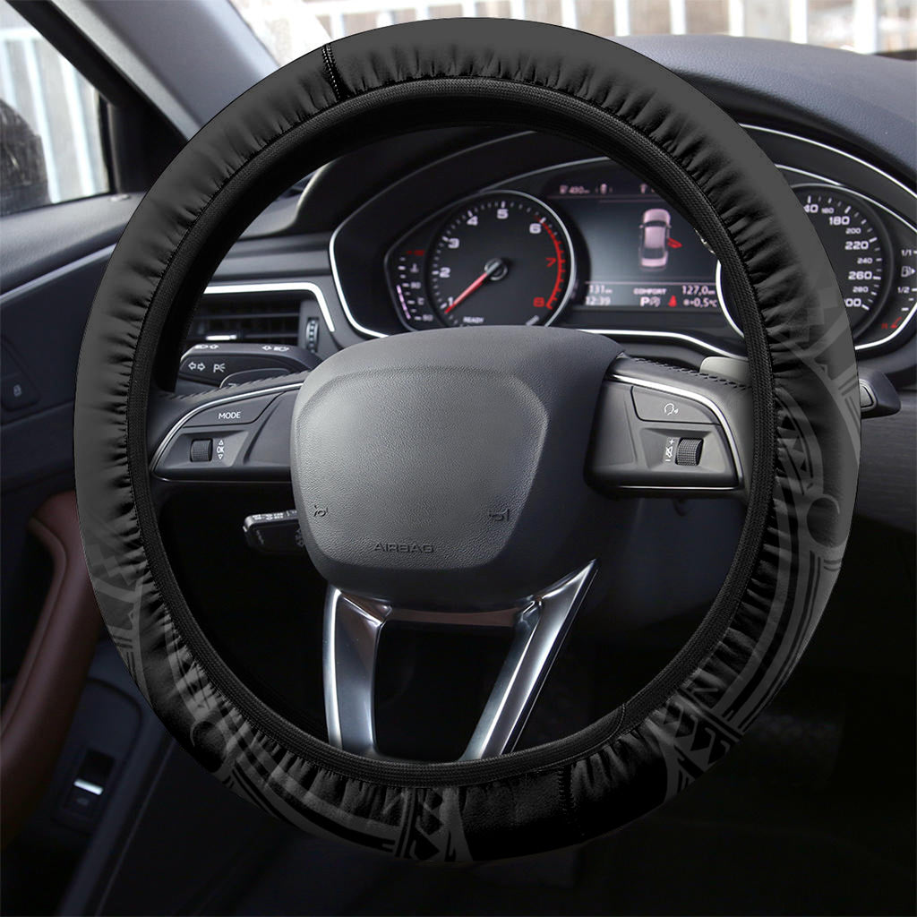 New Zealand Silver Fern Rugby Steering Wheel Cover Pacific 2023 Kia Haka Kiwis With Maori Ta Moko