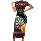All I Want For Christmas Is Darts New Zealand Short Sleeve Bodycon Dress