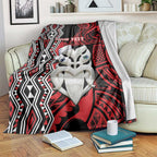 Personalised New Zealand Christmas Blanket Meri Kirihimete Maori Wheku - Taniko Art