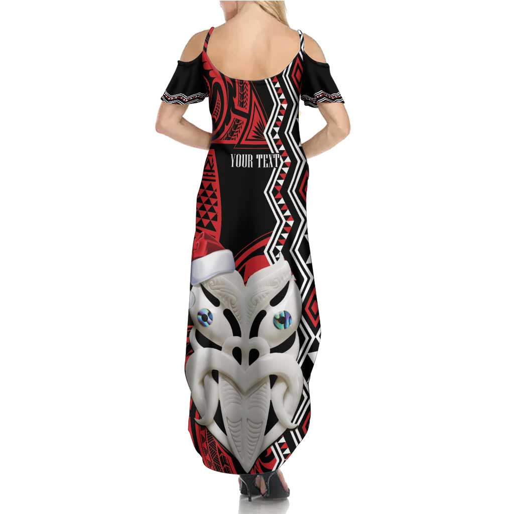 Personalised New Zealand Christmas Family Matching Summer Maxi Dress and Hawaiian Shirt Meri Kirihimete Maori Wheku - Taniko Art